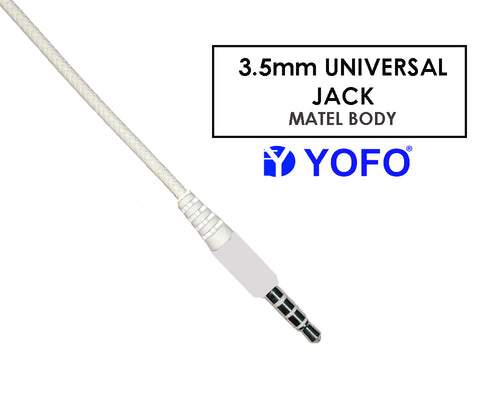 YOFO JBONE JB-79 Wired In the Ear Music Hi-Fi Sound Earphone with Mic-White