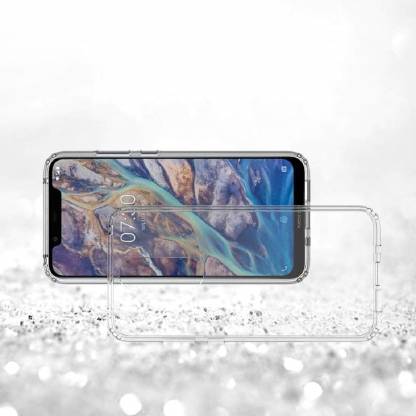 YOFO Shockproof Soft Transparent Back Cover for Nokia 7.1 Plus - (Transparent)