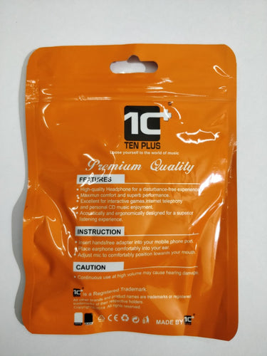 TENPLUS-TP-102 Stereo Headset with HD Sound and Extra Bass Earphone Wired Headset (White)