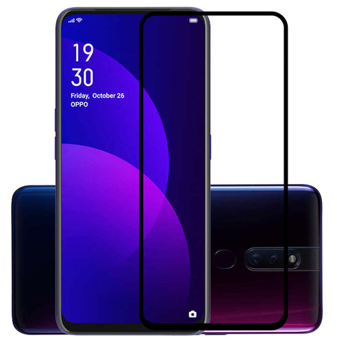 YOFO HD D+ Edge to Edge Full Screen Coverage Tempered Glass for Oppo F11 Pro - Full Glue Gorilla Glass (Black)