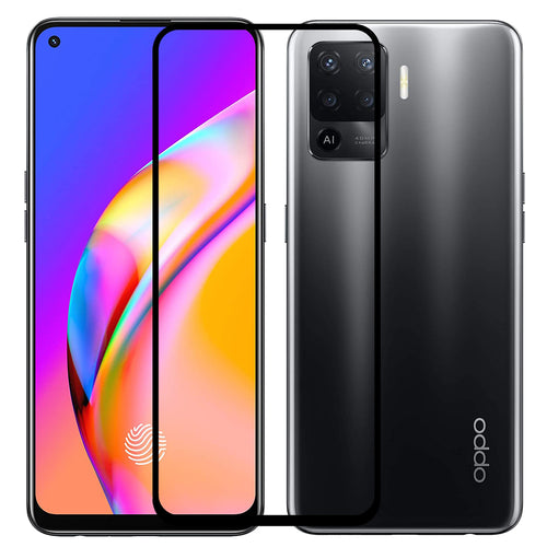 YOFO HD D+ Edge to Edge Full Screen Coverage Tempered Glass for Oppo F19 Pro - Full Glue Gorilla Glass (Black)