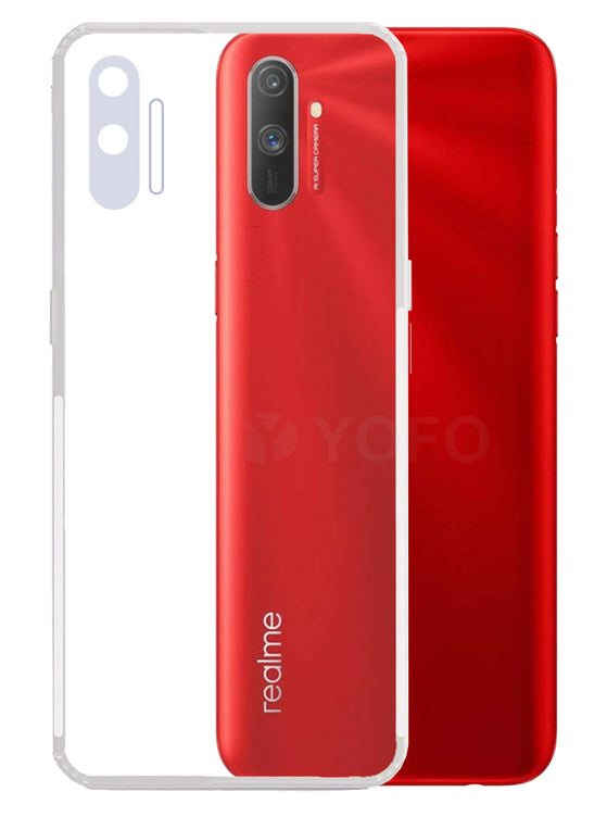 YOFO Back Cover for Realme C3  (Transparent) with Dust Plug & Camera Protection