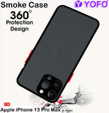 YOFO Back Cover for Apple iPhone 13 Pro Max (6.7) (Translucent Matte Smoke Case|Soft Frame|Shockproof|Full Camera Protection) with Free Mobile Stand