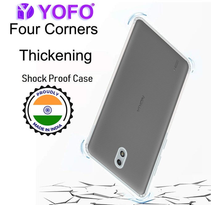 YOFO Back Cover for Nokia C01 Plus (Flexible|Silicone|Transparent|Dust Plug|Camera Protection)