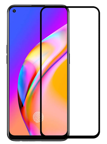 YOFO HD D+ Edge to Edge Full Screen Coverage Tempered Glass for Oppo F19 Pro - Full Glue Gorilla Glass (Black)