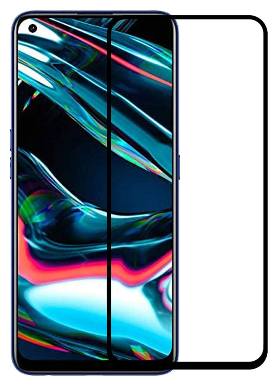 YOFO HD D+ Edge to Edge Full Screen Coverage Tempered Glass for Realme 7 Pro - Full Glue Gorilla Glass (Black)