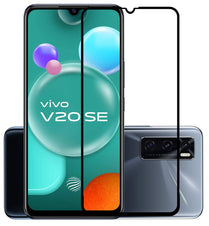 YOFO HD D+ Edge to Edge Full Screen Coverage Tempered Glass for Vivo V20 / V20 SE - Full Glue Gorilla Glass (Black)